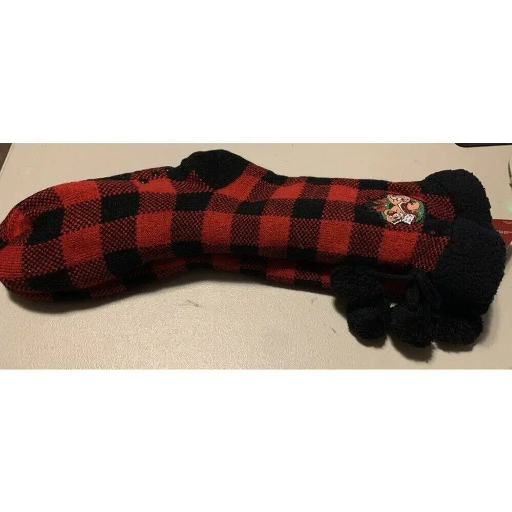 Universal Studios Slipper Cabin Socks Earl's Tree Farm Sherpa Lined  Nonslip NWT
